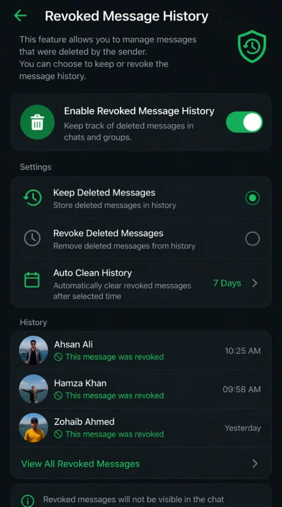 Revoke Message History